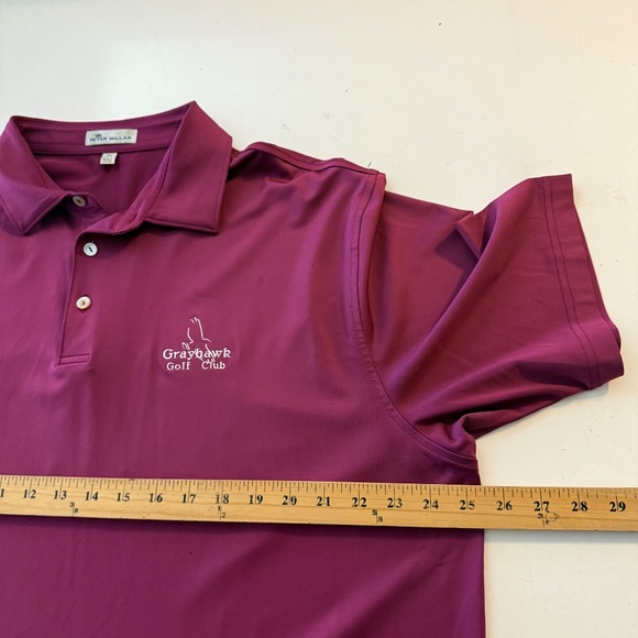 Peter Millar x Grayhawk GC Solid Maroon Performance Golf Polo Mens XL Stretch - Picture 6 of 8